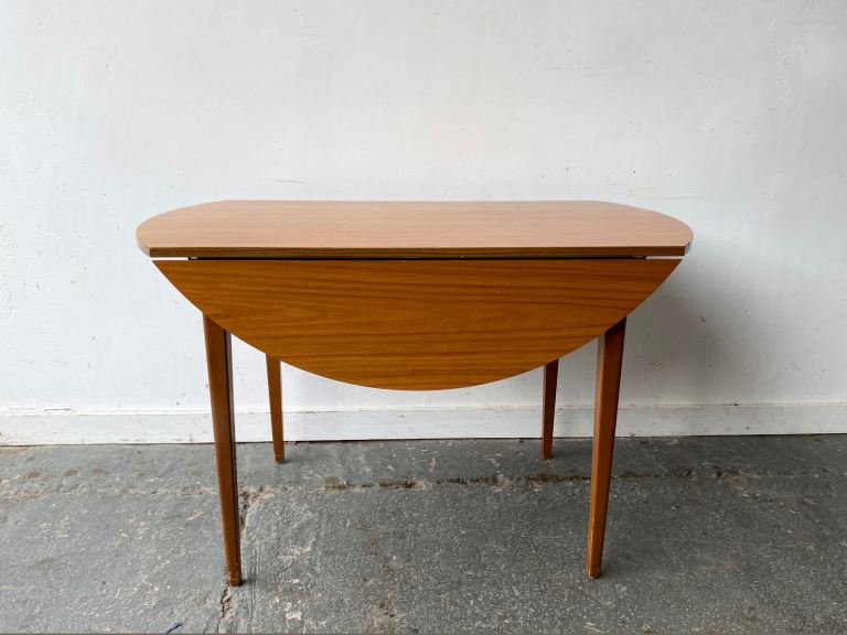 Mid-Century small drop leaf dining table with Formica top