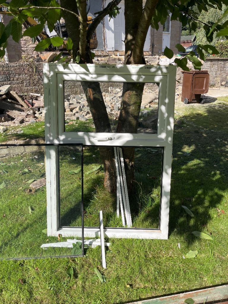 White UPVC Double Glazed Window Frame – almost new
