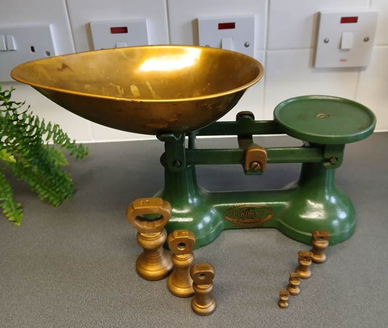 Vintage Viking scales and brass weights 