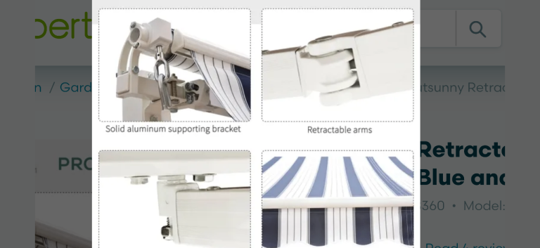 Outsunny Retractable Awning – yellow and white 