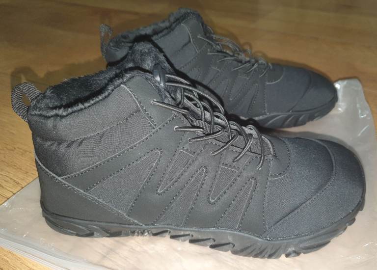 Winter Barefoot Boots Women Men Hiking Waterproof Non-Slip Shoes Black 3.5 Wide