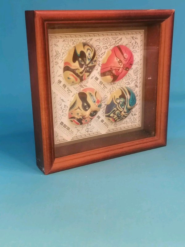Vintage 6,5-inch Chinese Mask Hand Painted Wall Hanger.