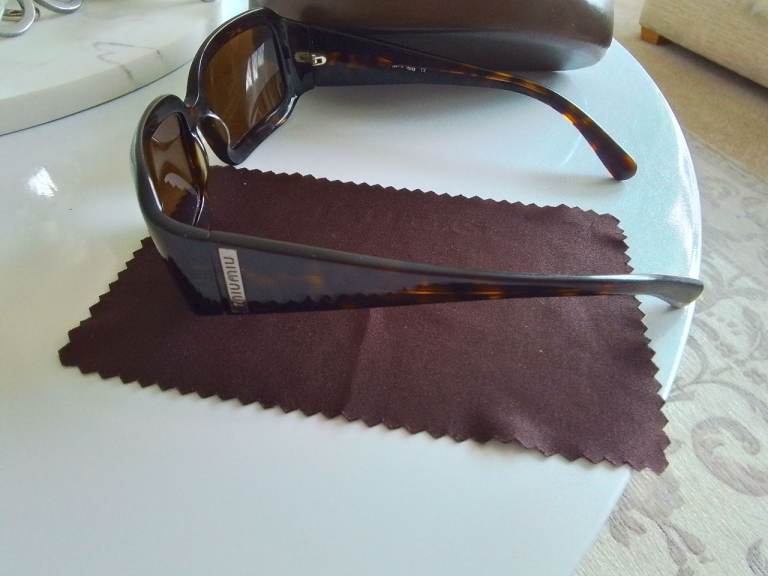 Sunglasses By Designer Miu Miu In Brown Tortoise Shell 