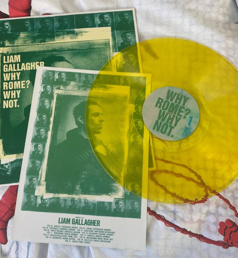 Liam Gallagher/Oasis Why Rome Why not Yellow Rare vinyl LP OASIS