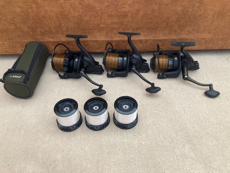 Set of 3 Penn Affinity 7000 Carp fishing reels + Spare Spools  vgc