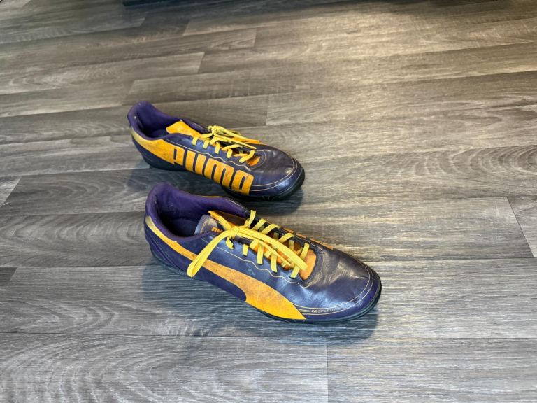Puma Football Boots - Purple and Yellow, Good Condition