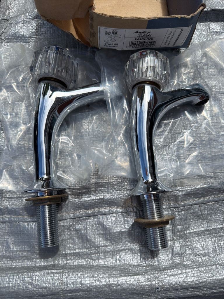 Hermitage shanks Kitchen pillow taps clear acrylic handles