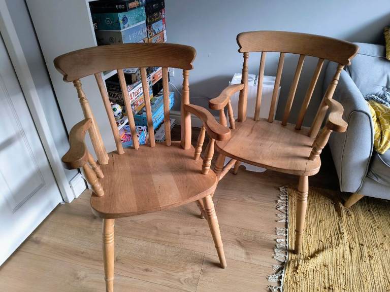 FREE - Pine Wood Carver Chairs x2