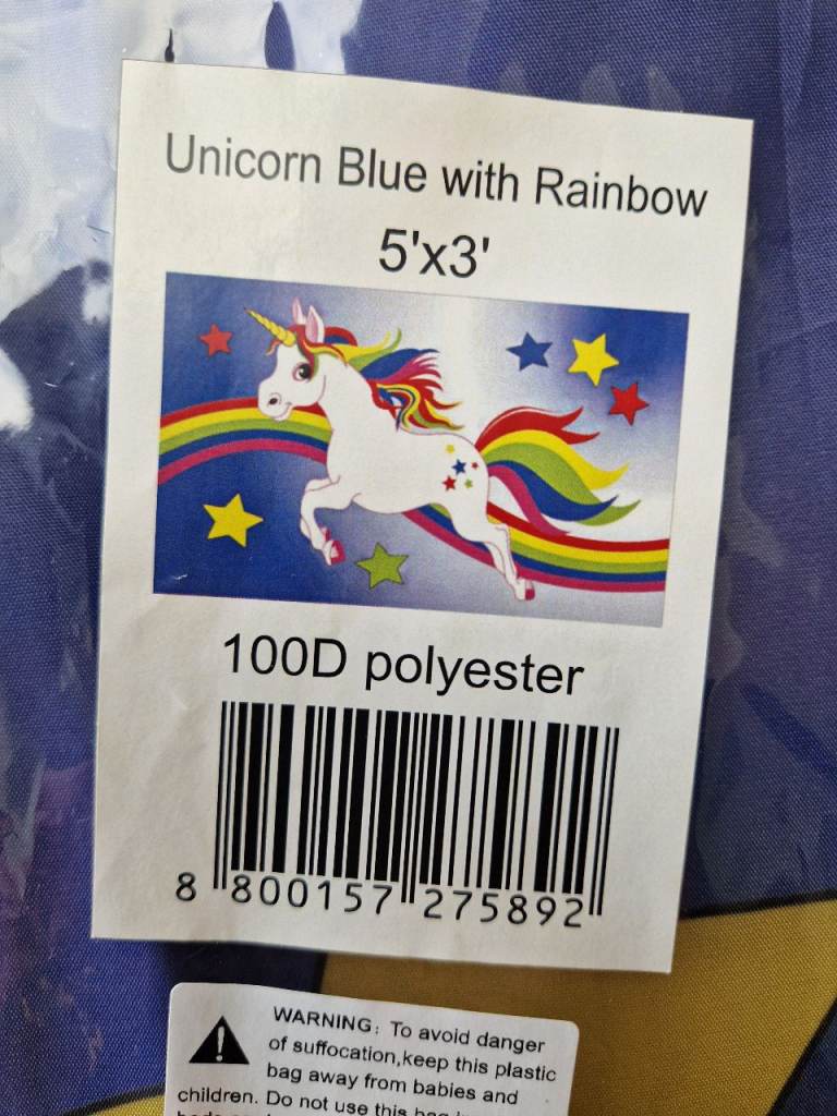 Unicorn Rainbow Flag 5x3ft – New, Polyester | in Gloucester ...