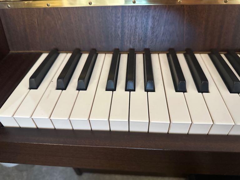 REDUCED - Stunning KEMBLE CLASSIC Satin Mahogany Upright Piano and Hinged Piano Stool - Like New