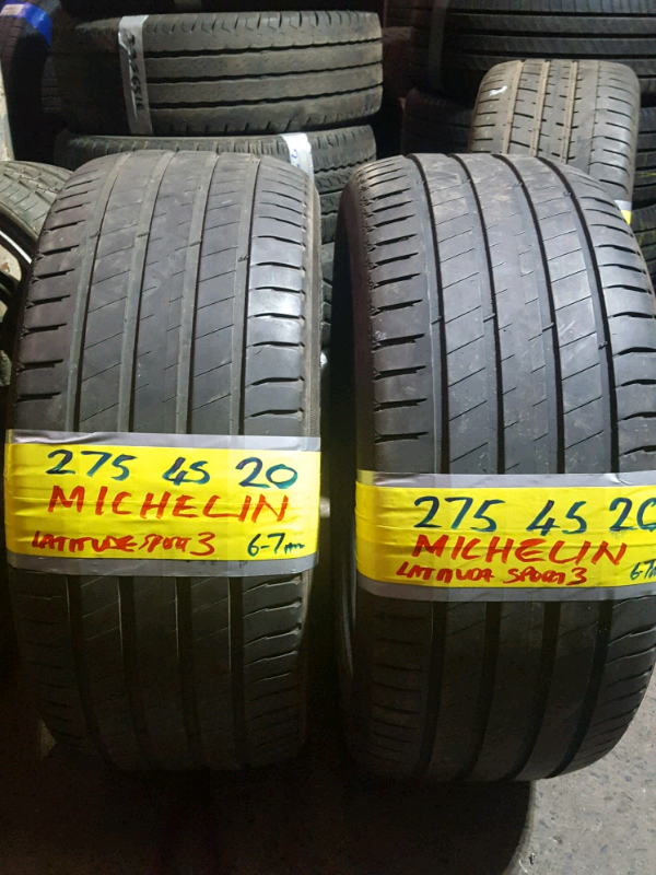MATCHING PAIR 275 45 20 MICHELIN TYRES £140 PAIR FITD N BAL 7dys