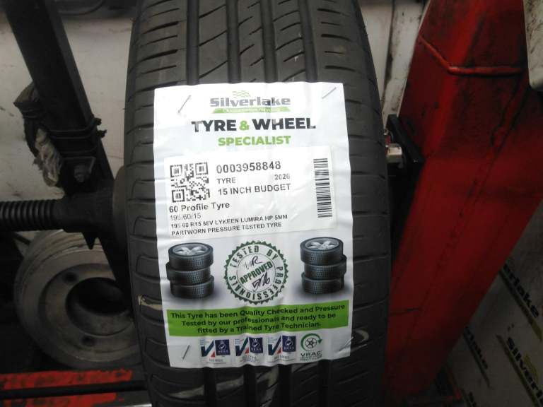 195 60 R15 88v Lykeen Lumira Hp 5mm Partworn Pressure Tested Tyre