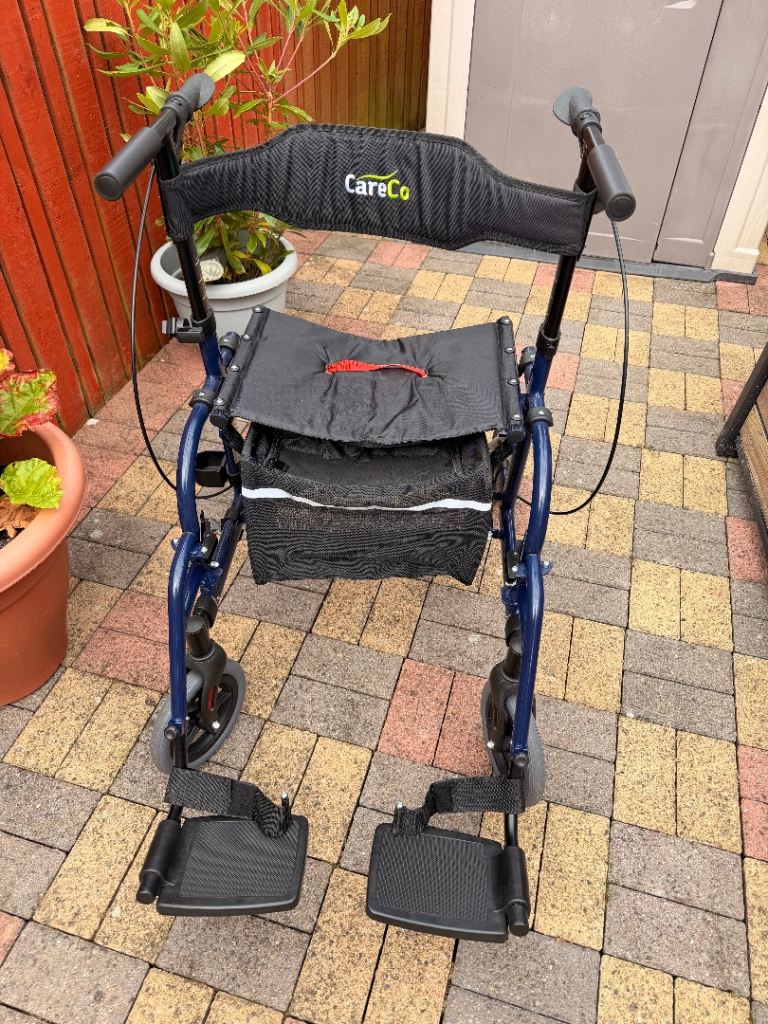 CareCo Mobility Rollator Walker/wheelchair – Blue and Black, good Condition