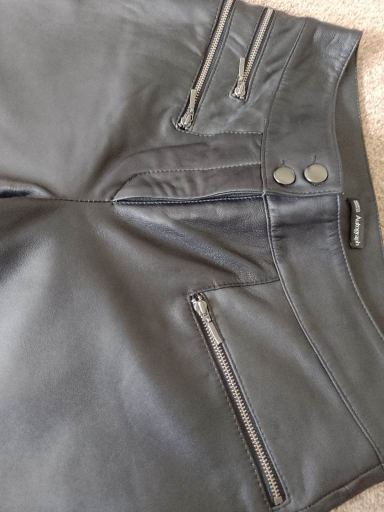 M&S AUTOGRAPH LEATHER TROUSERS