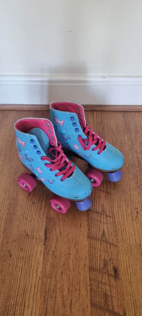 Children's Butterfly Roller Skates. UK size 2 - EU 31-34.