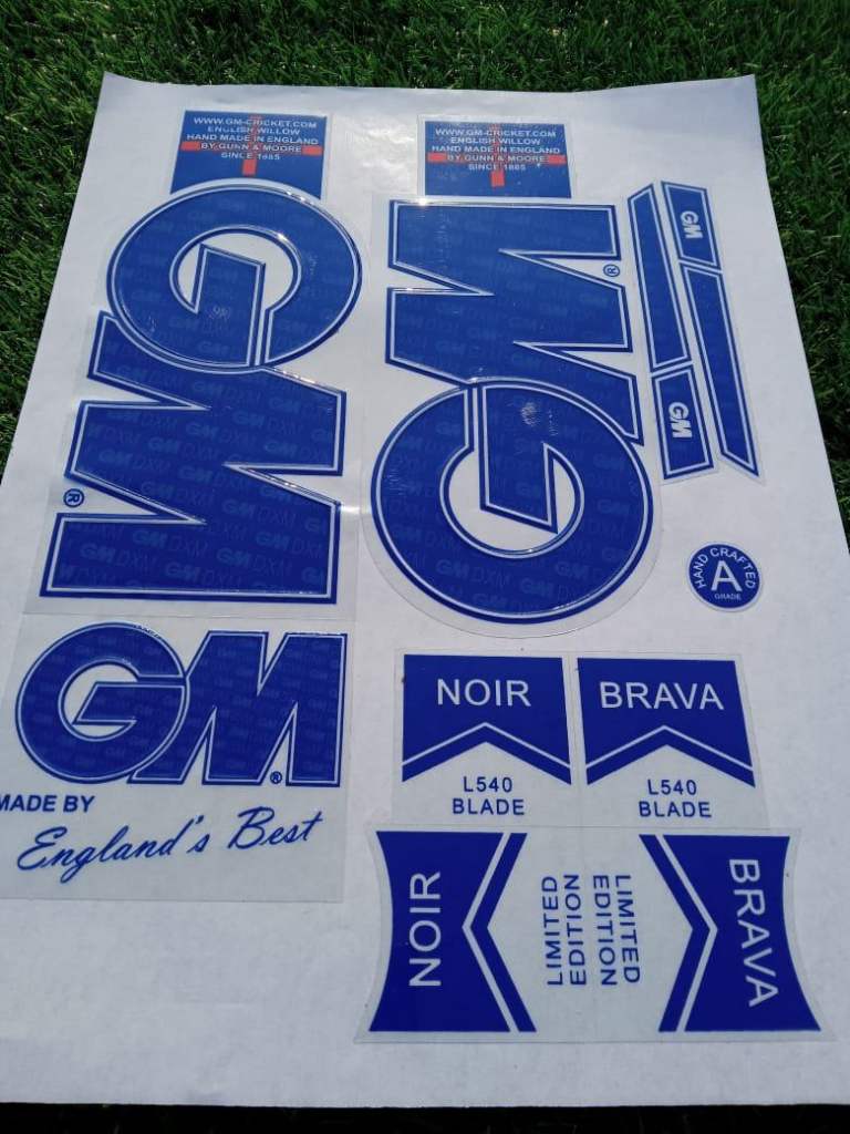 2025 Edition 3d Embossed BRAVA NOIR GM Cricket Bat Stickers