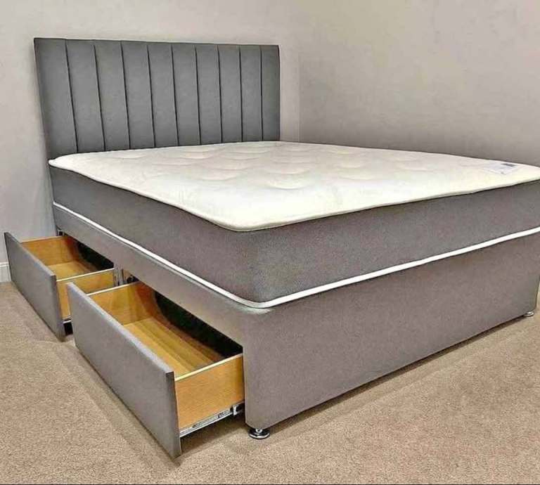 🚚🚛 4ft6 Double Divan Bed With Mattress Brand New ~ Cash On Delivery Order Now FREE DEILVERY 