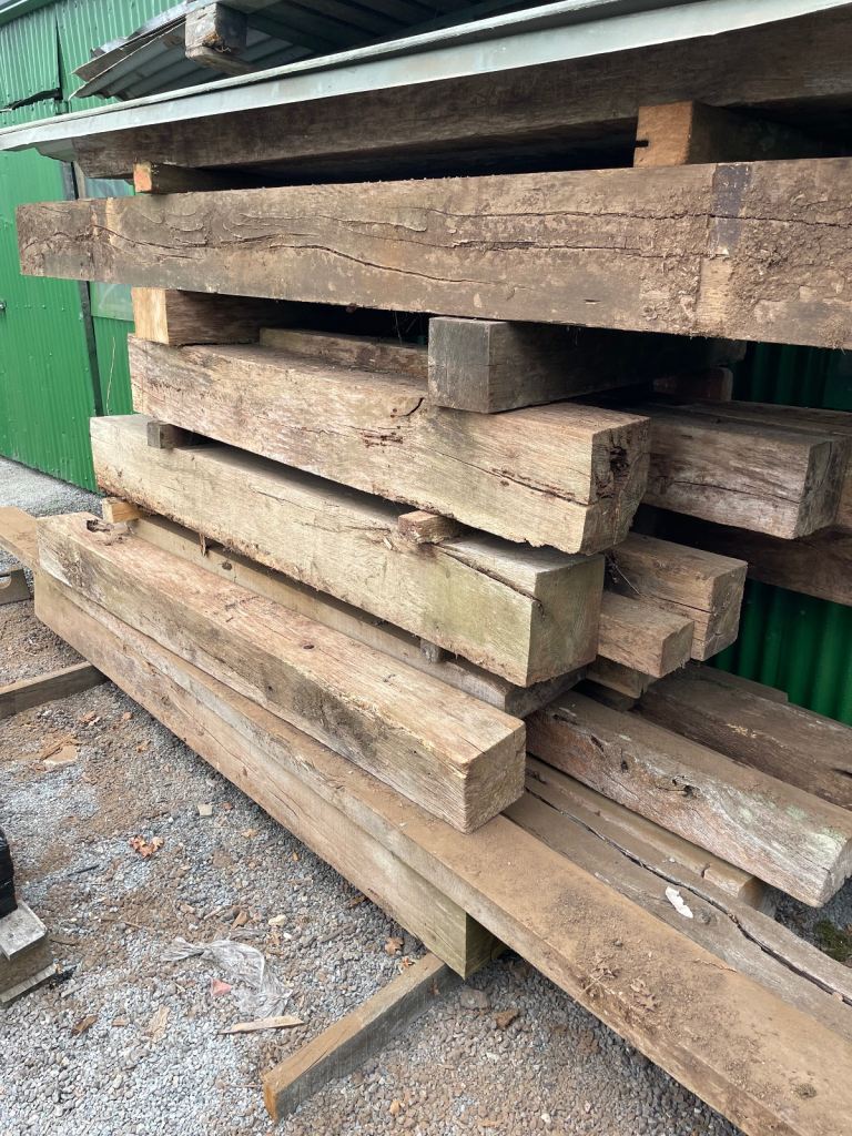 Air dried oak for fireplace mantles 