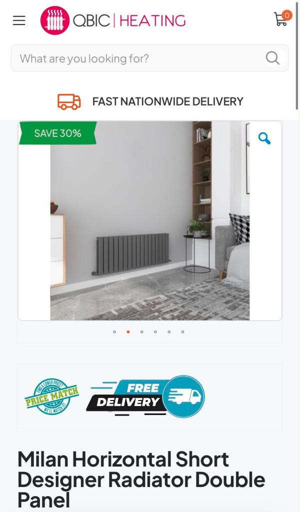 New Senator Milan Designer Radiator - Anthracite 450x1190mm