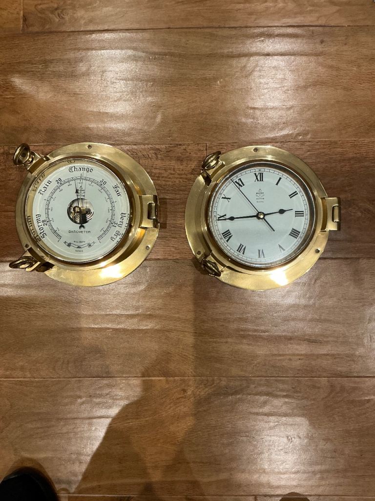Matching Wall Clock and Barometer