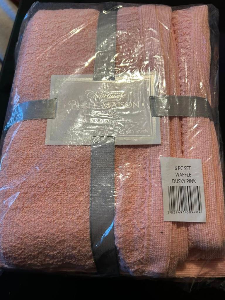 6pc Waffle Towel Bale - Dusty Pink