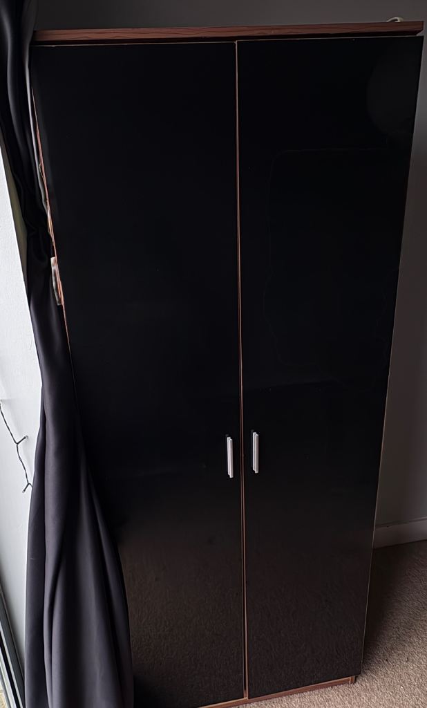 Tall sturdy wardrobe (black and brown) 