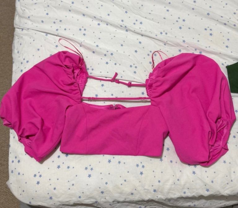 Zara hot pink crop top 