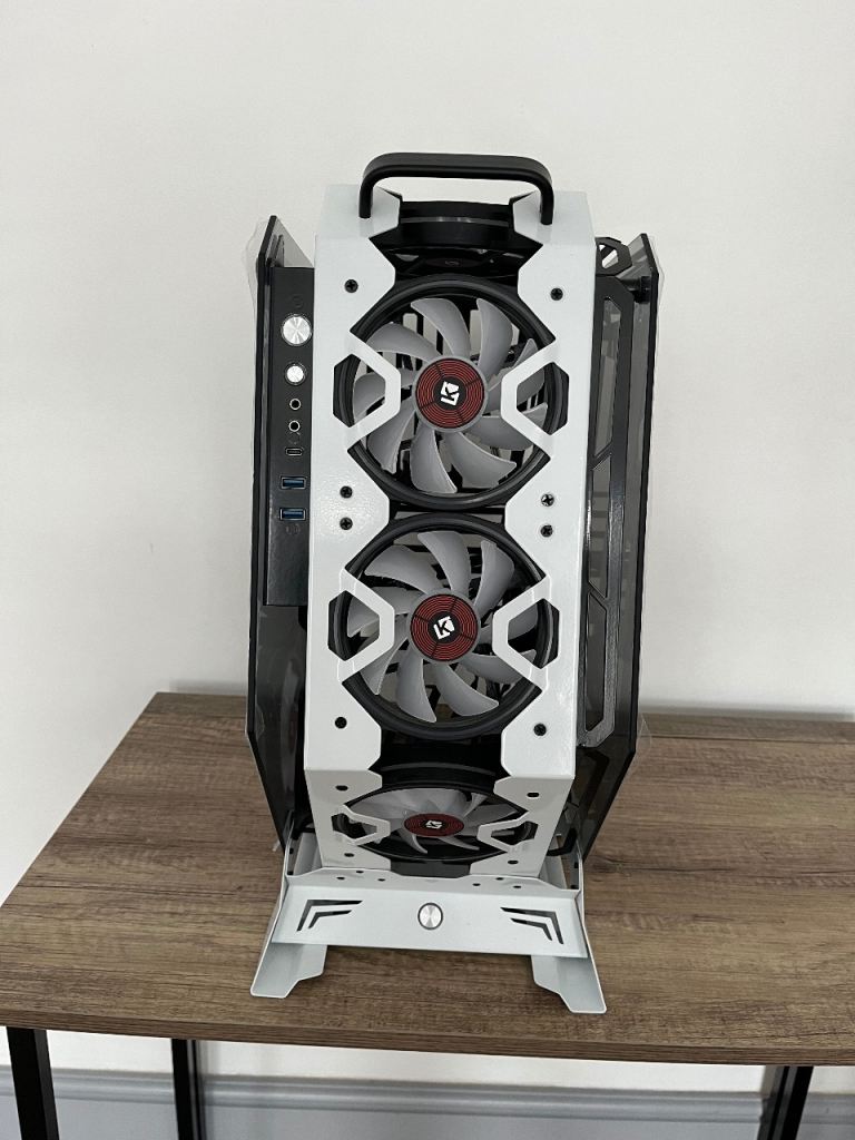 KEDIERS PC Gaming Case Mid Tower Tempered Glass Gaming Computer Open Frame Case