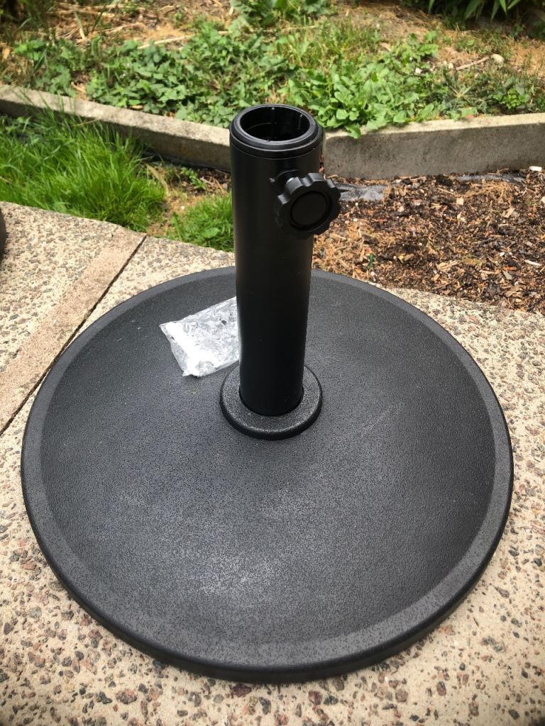Black Parasol Base for Garden Umbrella – Good Condition