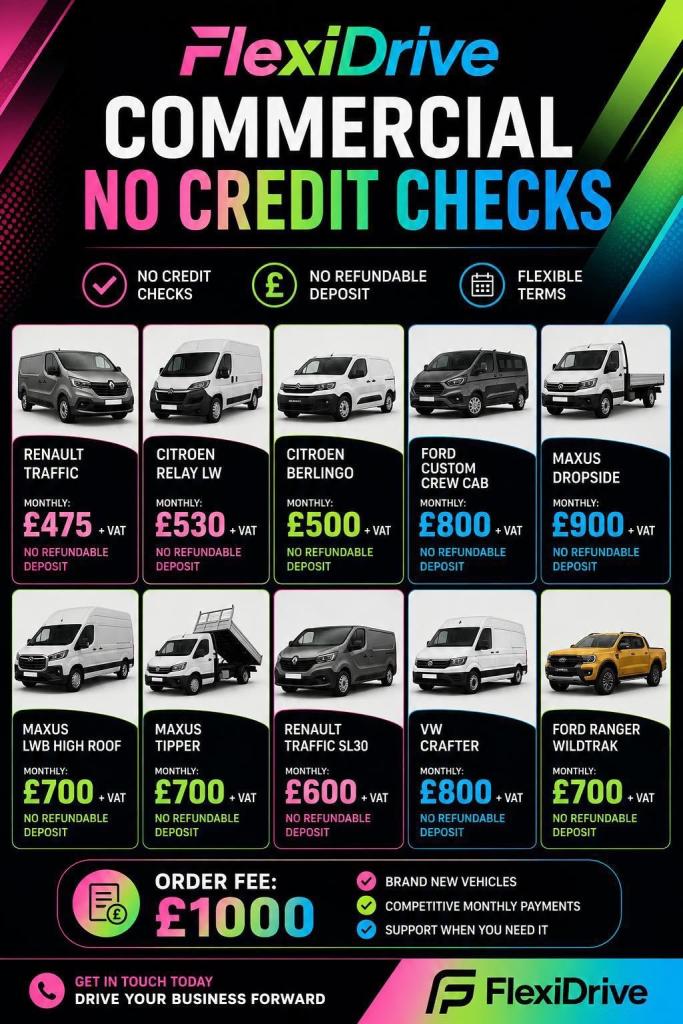 No cred checks…. Car leasing 