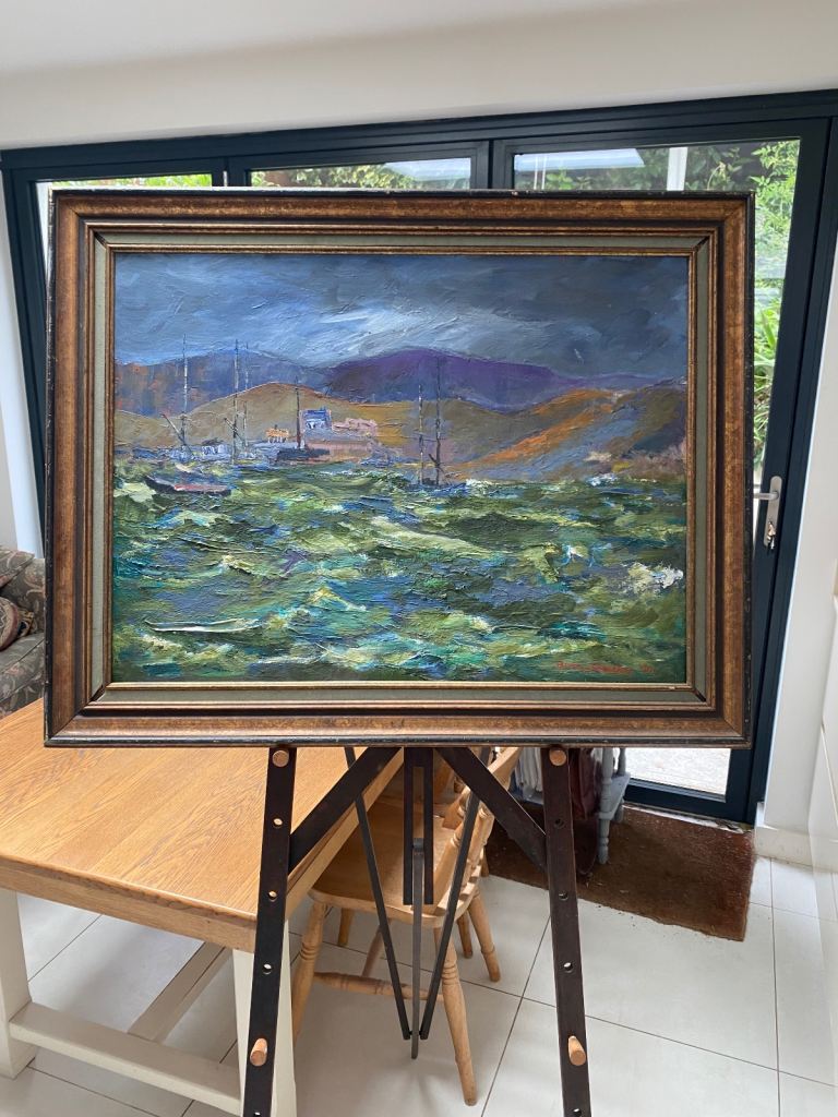 Original Burns Crossley painting, oil on board 
