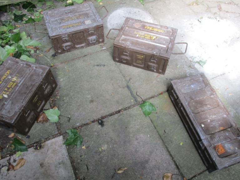 Four Metal Ammo Boxes – Rustic Condition