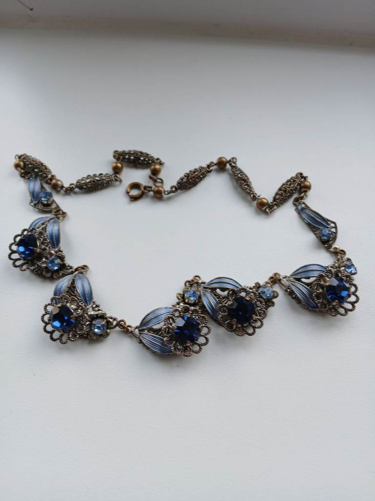 Art deco vintage filigree necklace 