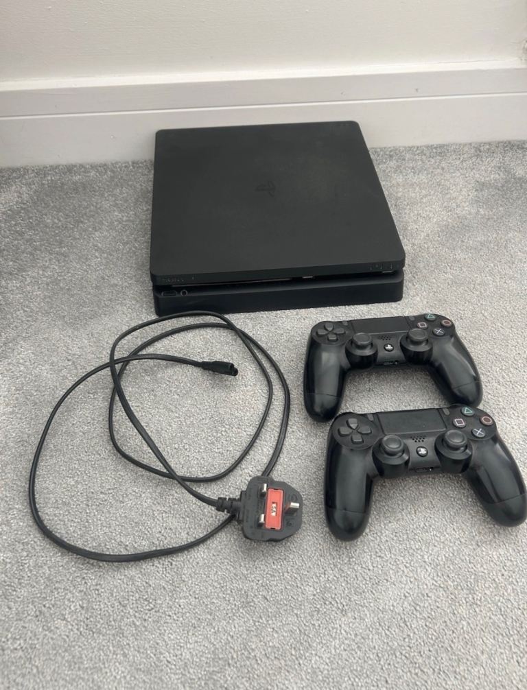 Sony PlayStation 4 Slim with 2 Controllers and Power Cable