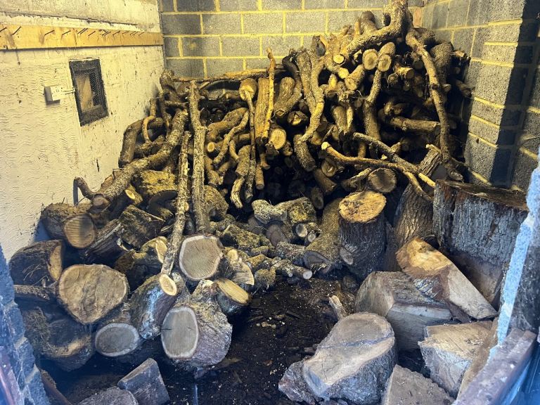 Chopped oak wood - ready to burn