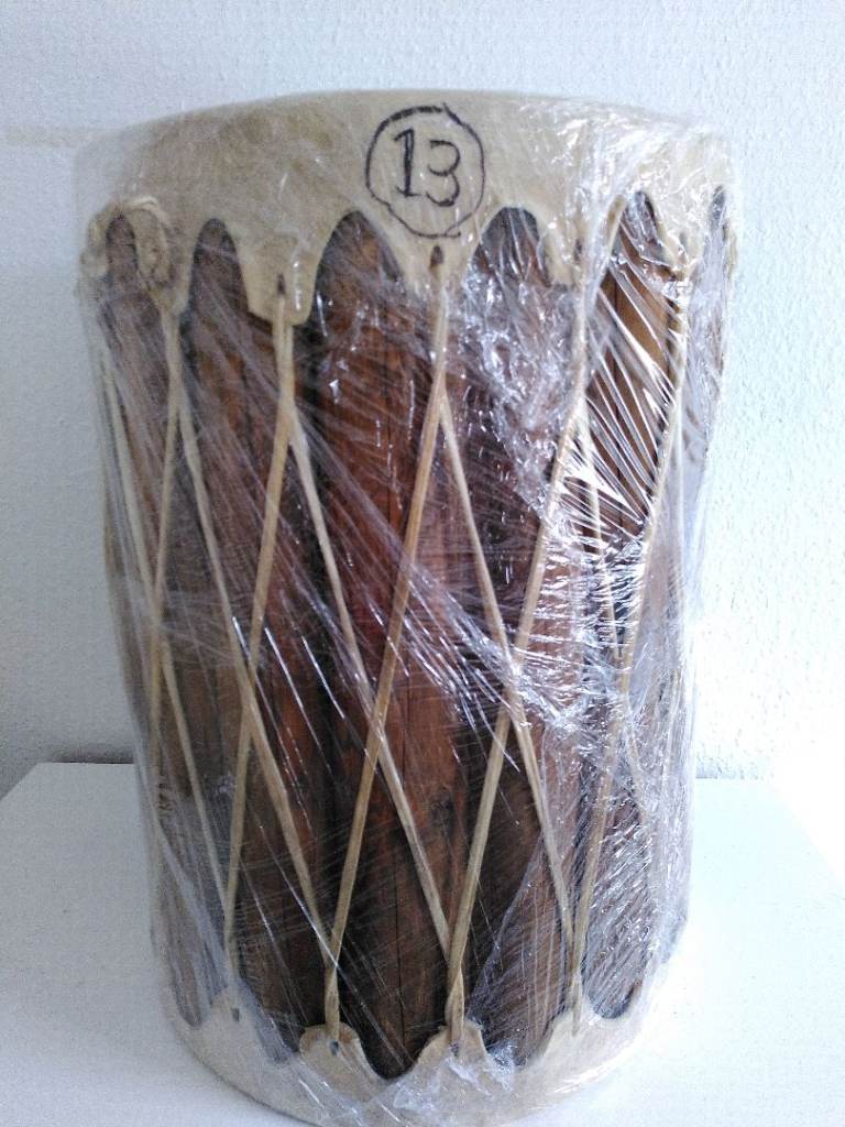 Large Wooden Hand Drum – Good Condition