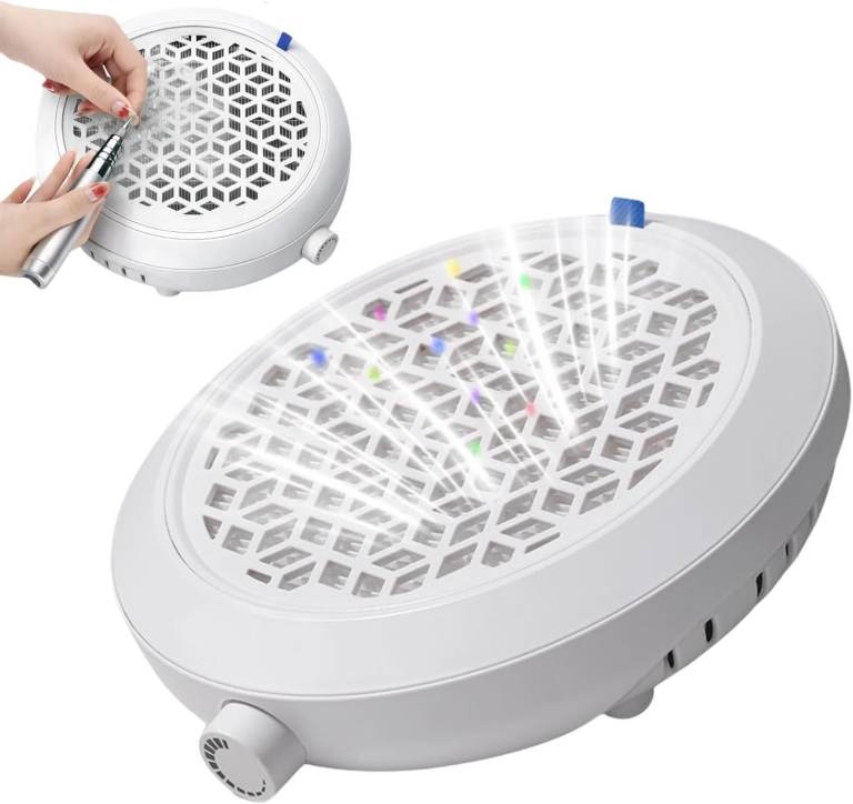 4000RPM Nail Dust Collector Vacuum Extractor Reusable Filter UK Plug ...