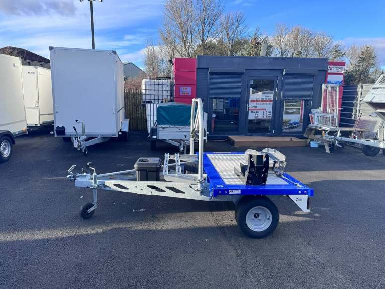 SINGLE MOTORBIKE TRAILER WITH REMOVABLE BIKE RACK 750KG