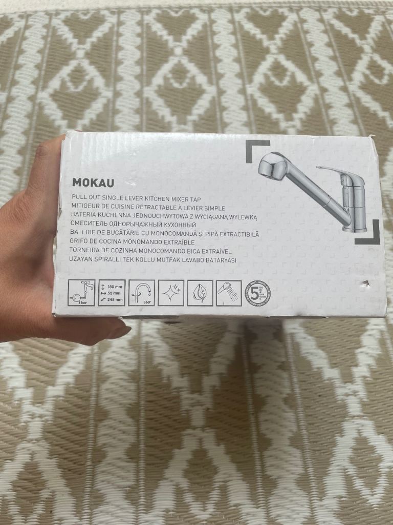 MOKAU Pull-Out Kitchen Mixer Tap – NEW – Chrome | Retractable Spray Head