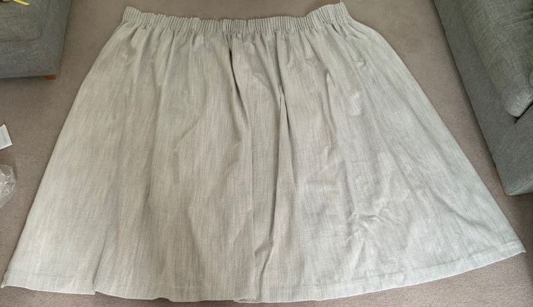 John Lewis Grey & White Lined Curtains Gathered 