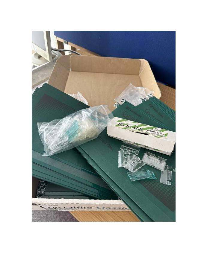 Various office stationery items