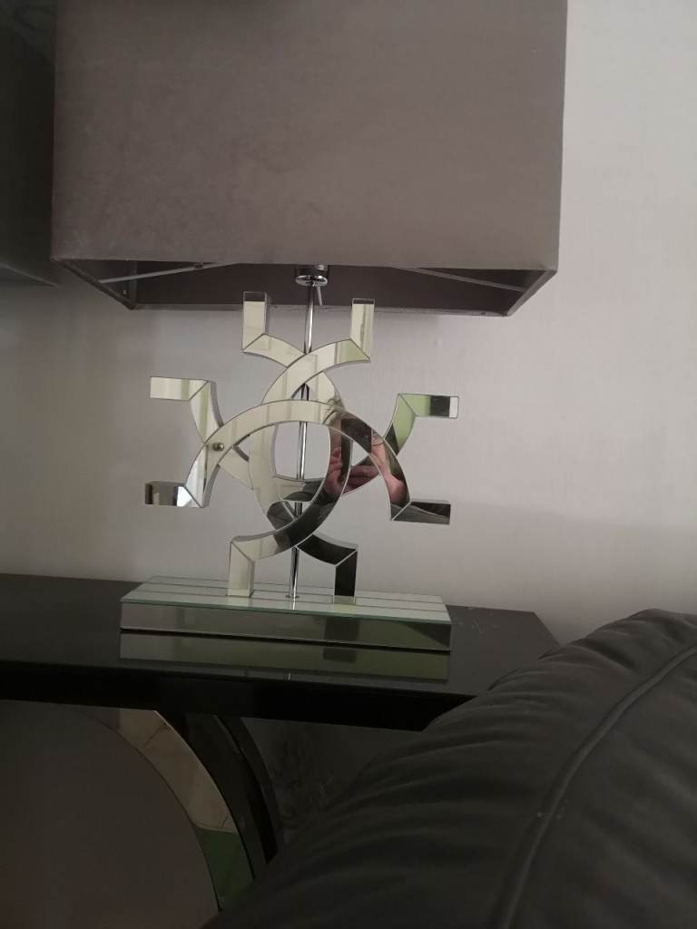 Large. Mirrored lamps with shades 