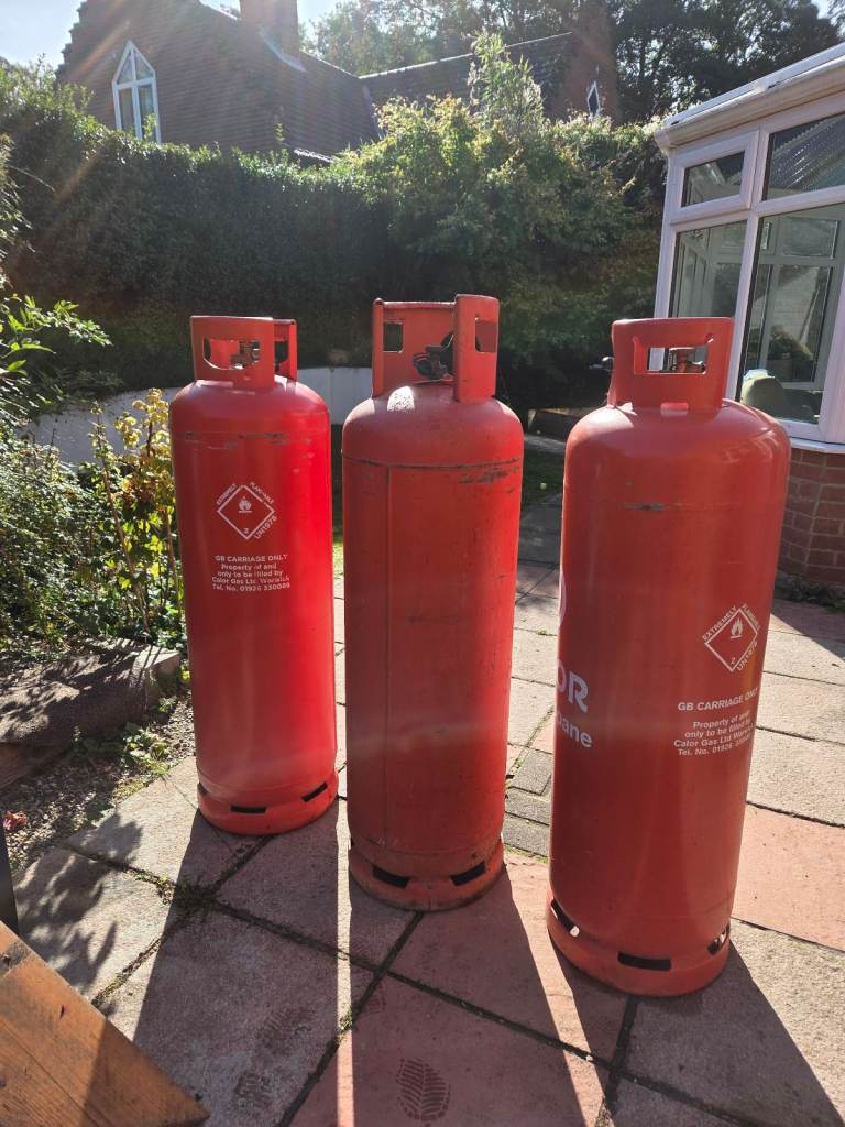 3 Empty Propane Gas Bottles
