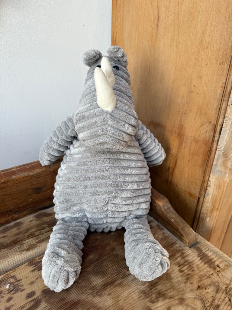 Discontinued Jelly Cat Grey Cord Roy Rhino