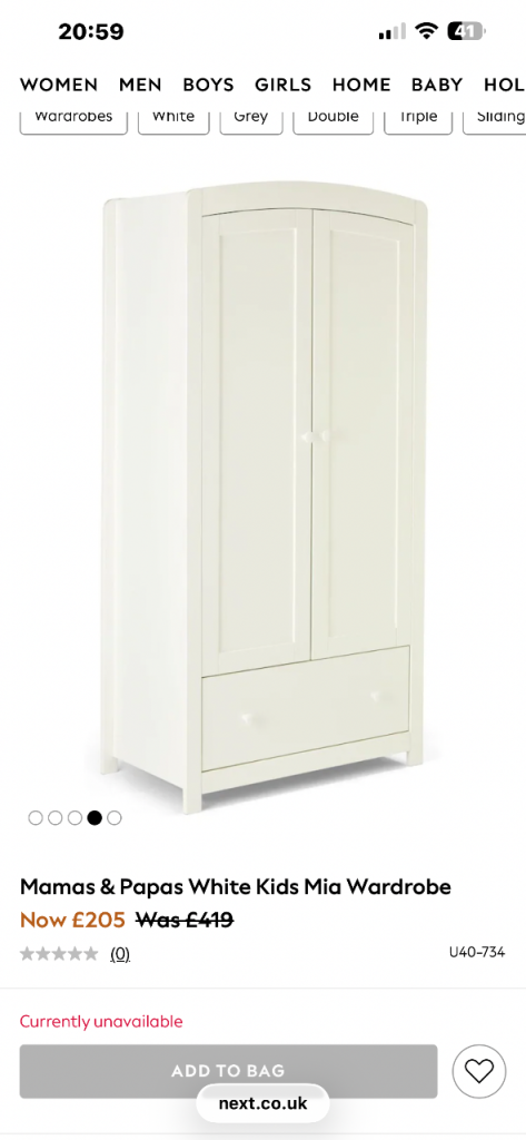 Mamas & Papas Mia wardrobe