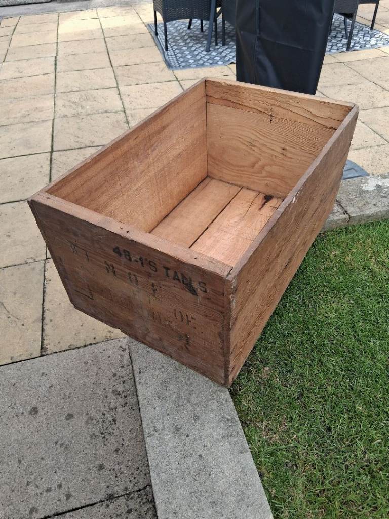 Vintage Wooden Storage Box - Good Condition