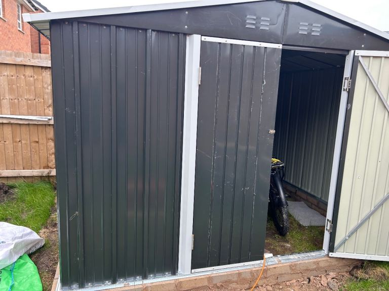 Metal Garden Shed – Grey, Good Condition
