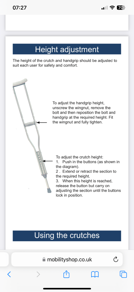 Aluminium Underarm Youth Crutches, walking aids