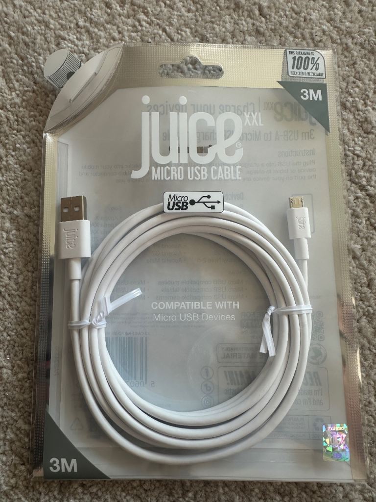 Juice micro usb cable 3m 