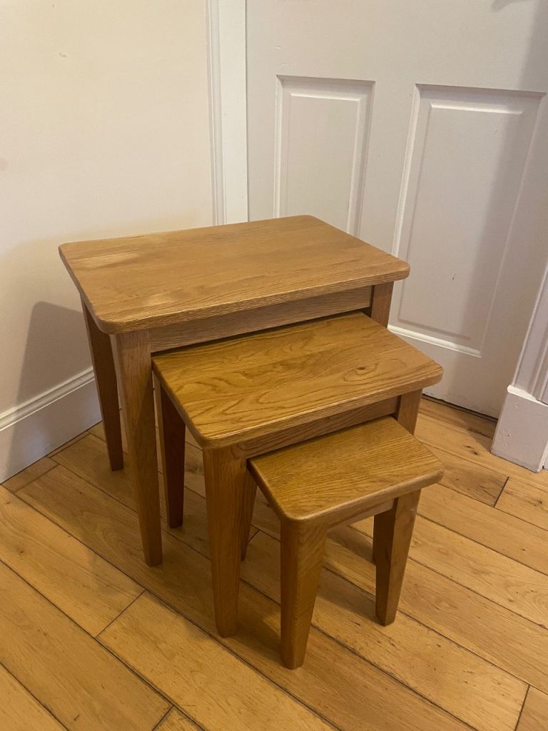 Solid Oak Nest of Tables